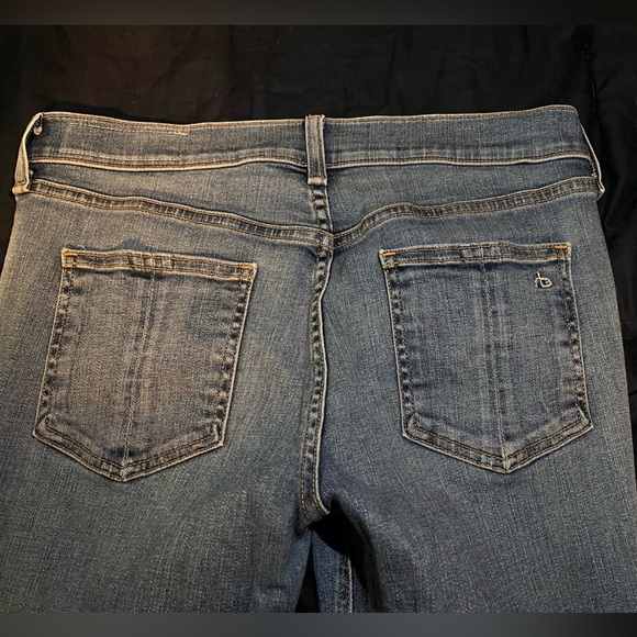 Rag & bone Nina Full Length Skinny Jeans in Levee Medium Wash with Raw Hem - Picture 7 of 10